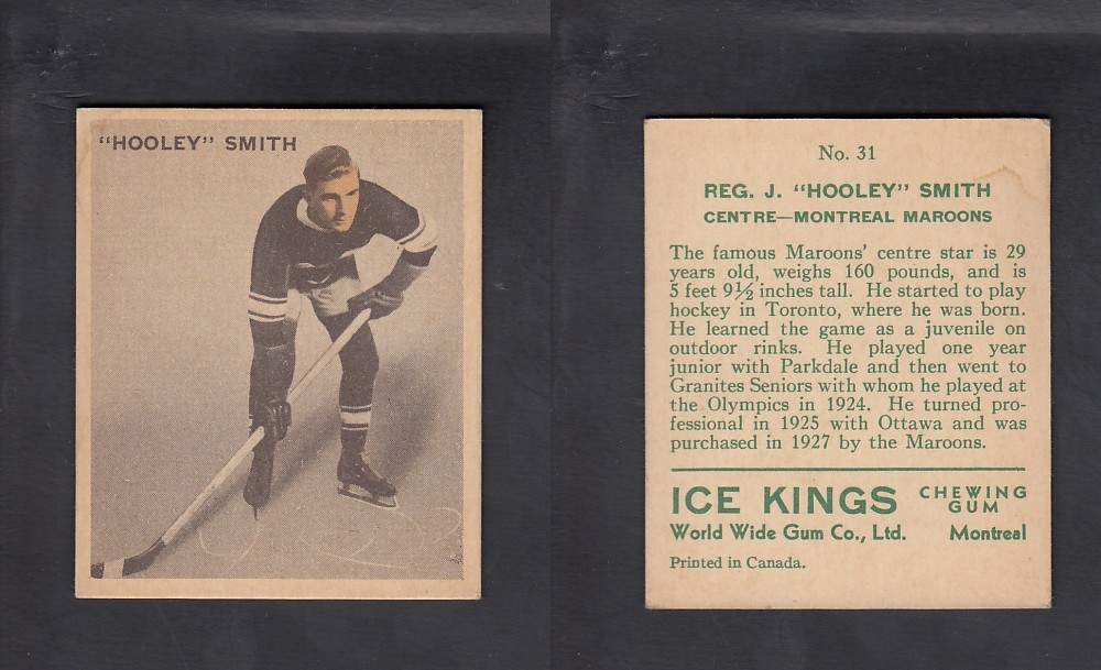 1933-34 ICE KINGS HOCKEY CARD #31 H. SMITH photo