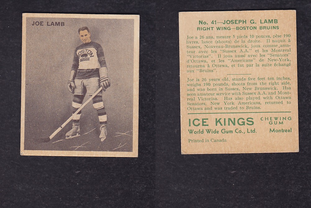 1933-34 ICE KINGS HOCKEY CARD #41 J. LAMB photo