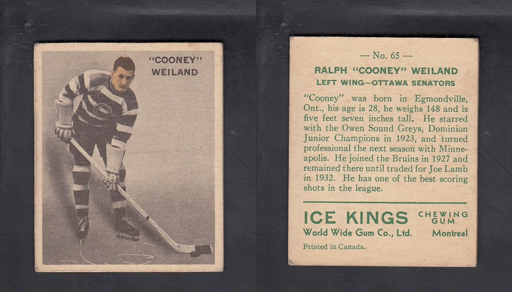 1933-34 ICE KINGS HOCKEY CARD #65 C. WEILAND photo