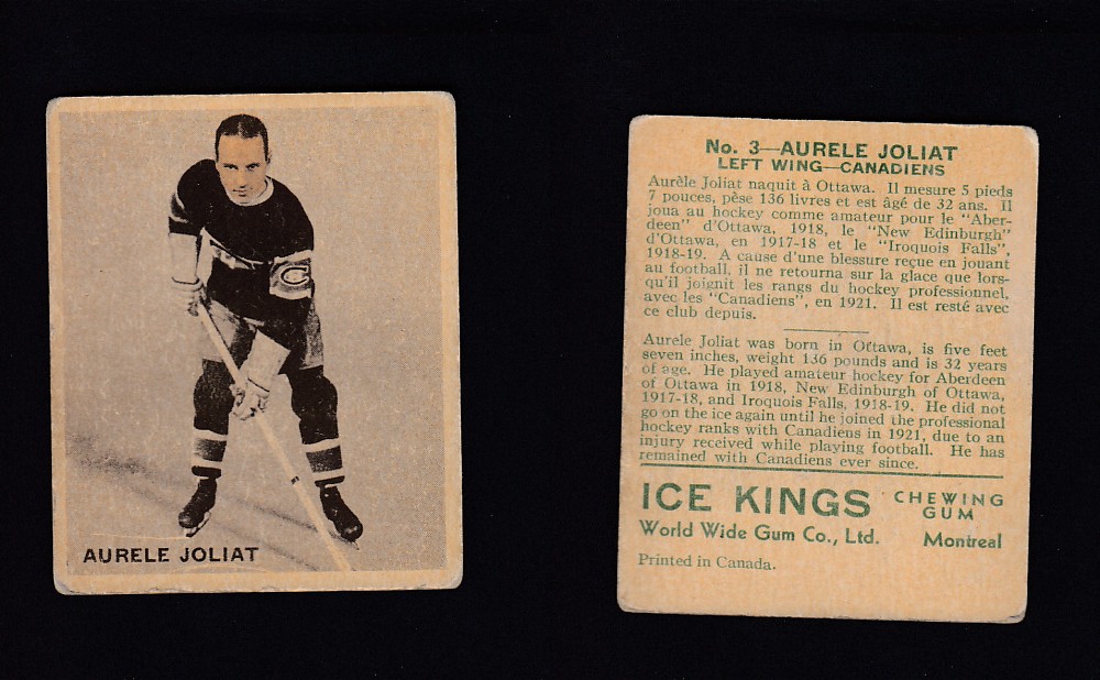 1933-34 ICE KINGS HOCKEY CARD #3 A. JOLIAT photo