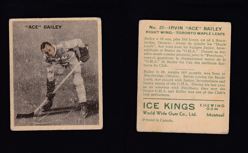 1933-34 ICE KINGS HOCKEY CARD #22 A. BAILEY photo