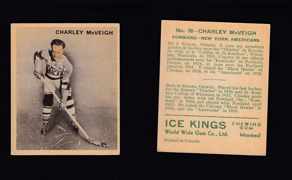 1933-34 ICE KINGS HOCKEY CARD #38 C. MCVEIGH photo