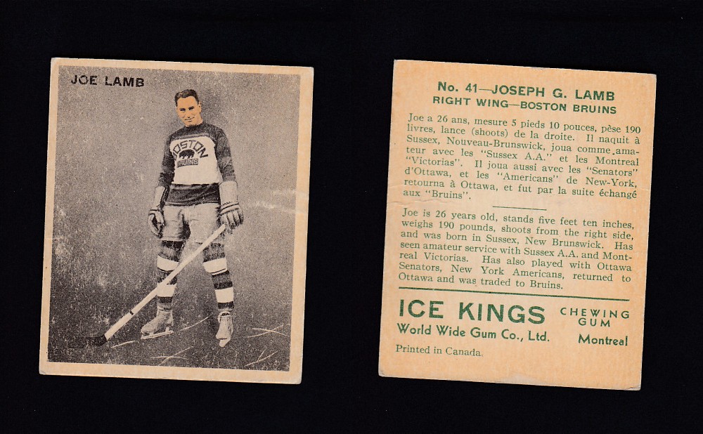 1933-34 ICE KINGS HOCKEY CARD #41 J. LAMB photo