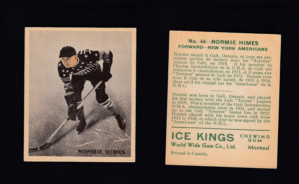 1933-34 ICE KINGS HOCKEY CARD #44 N. HIMES photo