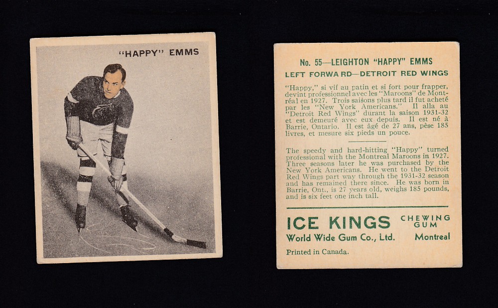 1933-34 ICE KINGS HOCKEY CARD #55 H. EMMS photo