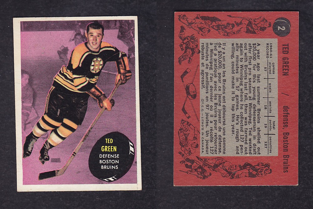 1961-62 TOPPS HOCKEY CARD #2 T. GREEN photo