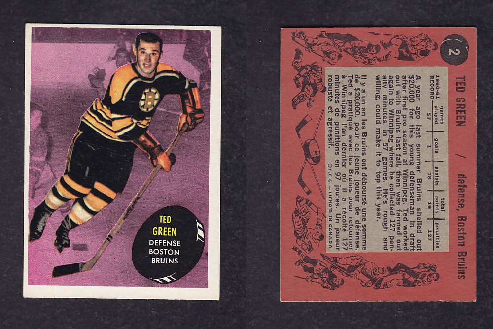 1961-62 TOPPS HOCKEY CARD #2 T. GREEN photo