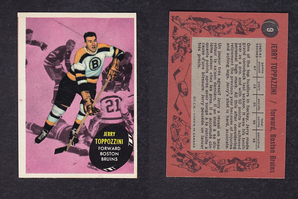 1961-62 TOPPS HOCKEY CARD #9 J. TOPPOZZINI photo