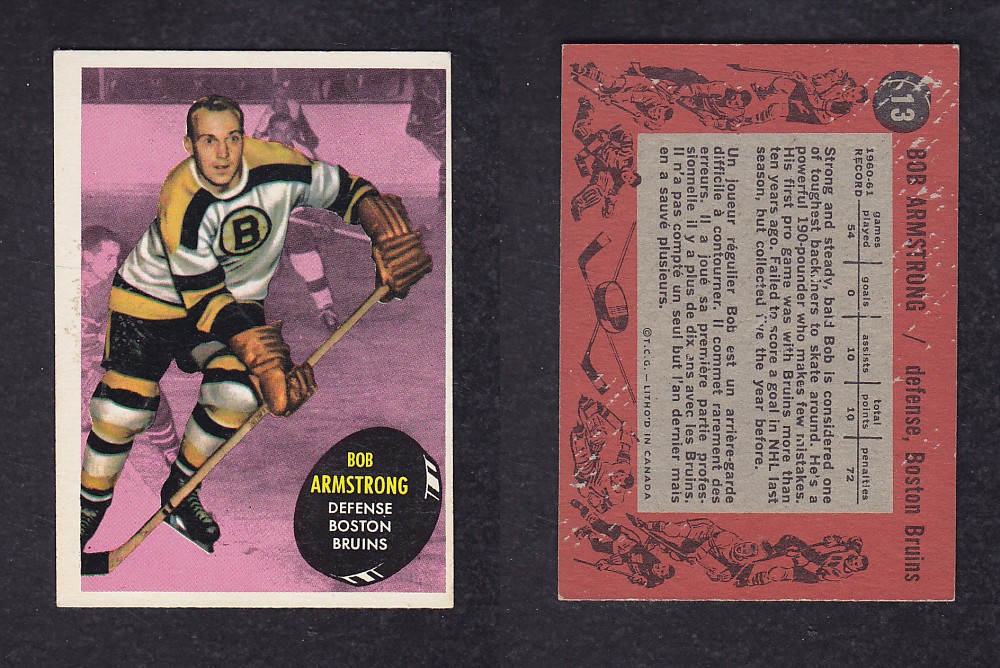 1961-62 TOPPS HOCKEY CARD #13 B. AMSTRONG photo