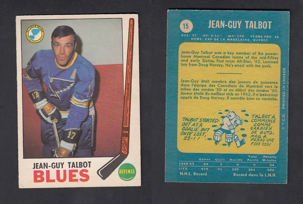 1969-70 O-PEE-CHEE HOCKEY CARD #15 J-G. TALBOT photo