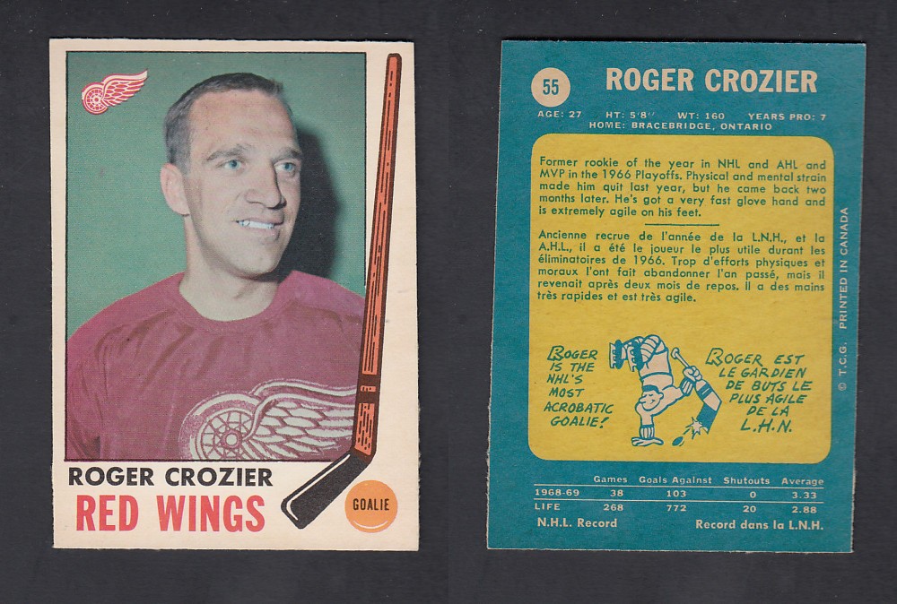 1969-70 O-PEE-CHEE HOCKEY CARD #55 R. CROZIER photo