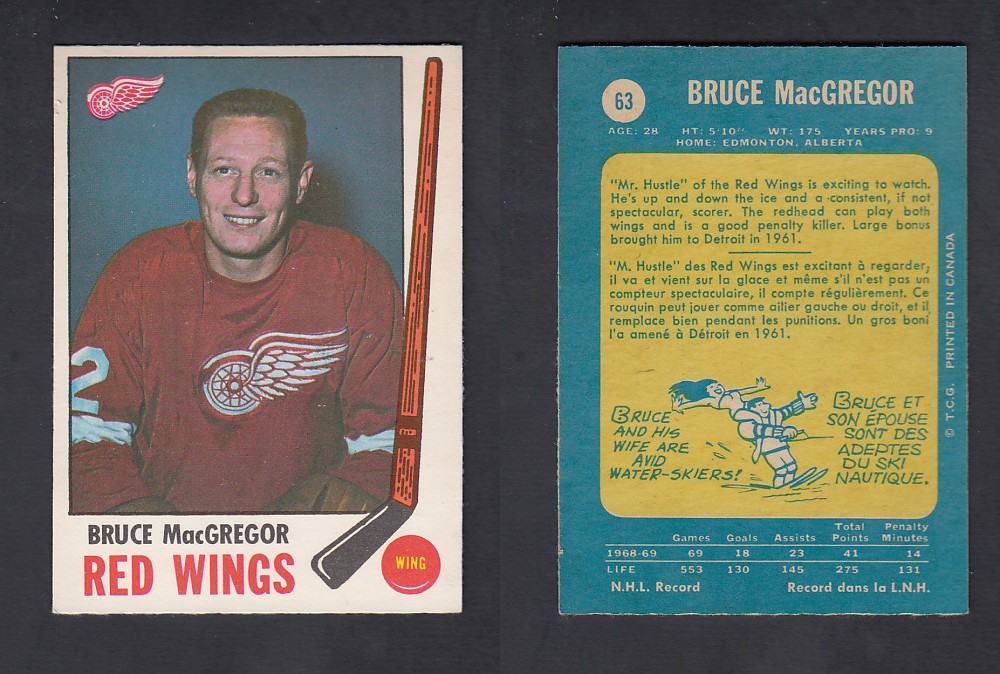 1969-70  O-PEE-CHEE HOCKEY CARD #63 B. MACGREGOR photo