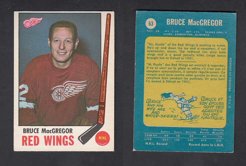 1969-70  O-PEE-CHEE HOCKEY CARD #63 B. MACGREGOR photo