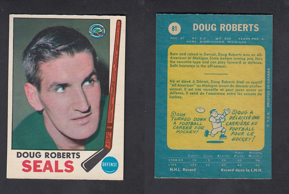 1969-70 O-PEE-CHEE HOCKEY CARD #81 D. ROBERTS photo