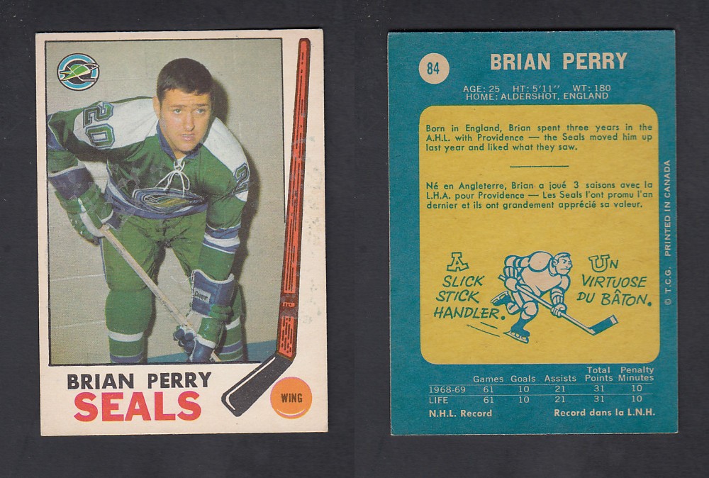 1969-70 O-PEE-CHEE HOCKEY CARD #84 B. PERRY photo