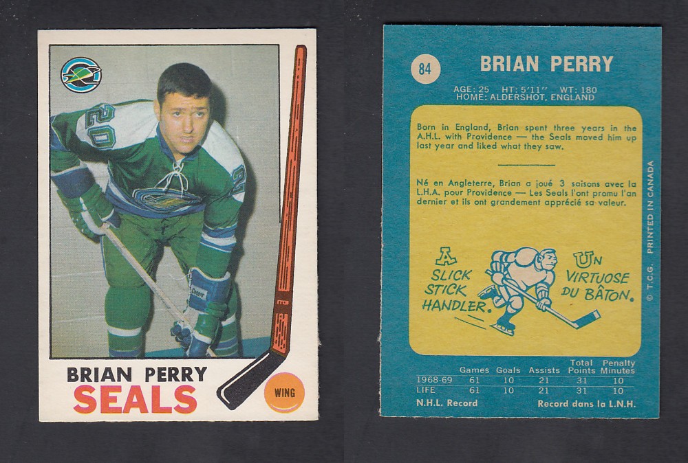 1969-70 O-PEE-CHEE HOCKEY CARD #84 B. PERRY photo 1969-70 O-PEE-CHEE HOCKEY CARD #84 B. PERRY photo