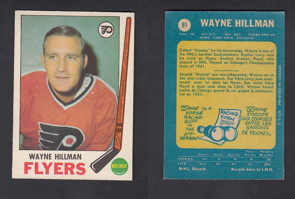 1969-70 O-PEE-CHEE HOCKEY CARD #91 W. HILLMAN photo