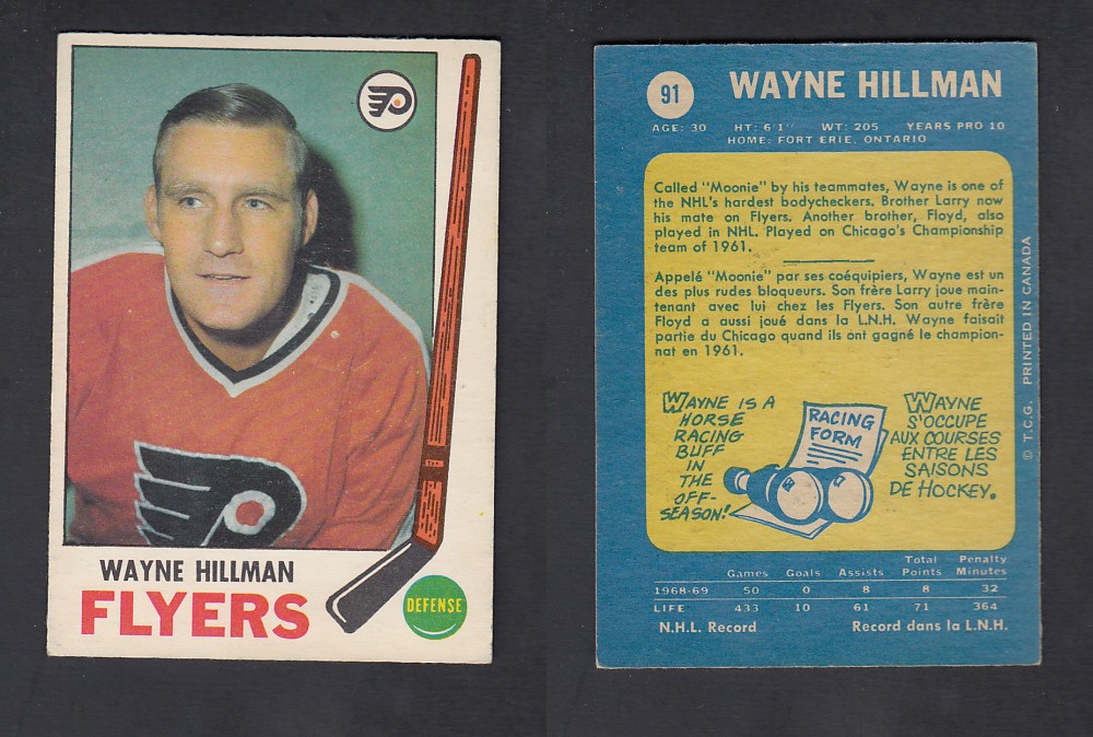 1969-70 O-PEE-CHEE HOCKEY CARD #91 W. HILLMAN photo