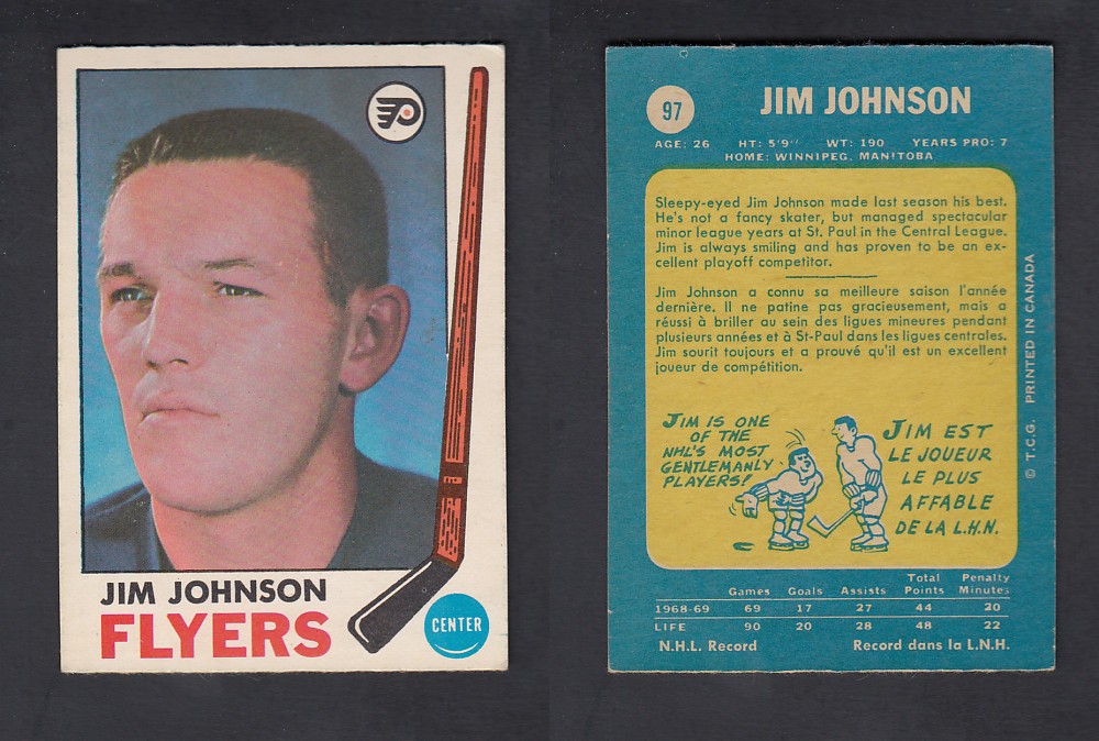 1969-70O-PEE-CHEE HOCKEY CARD #97 J. JOHNSON photo