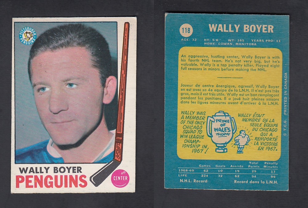 1969-70 O-PEE-CHEE HOCKEY CARD #118 W. BOYER photo