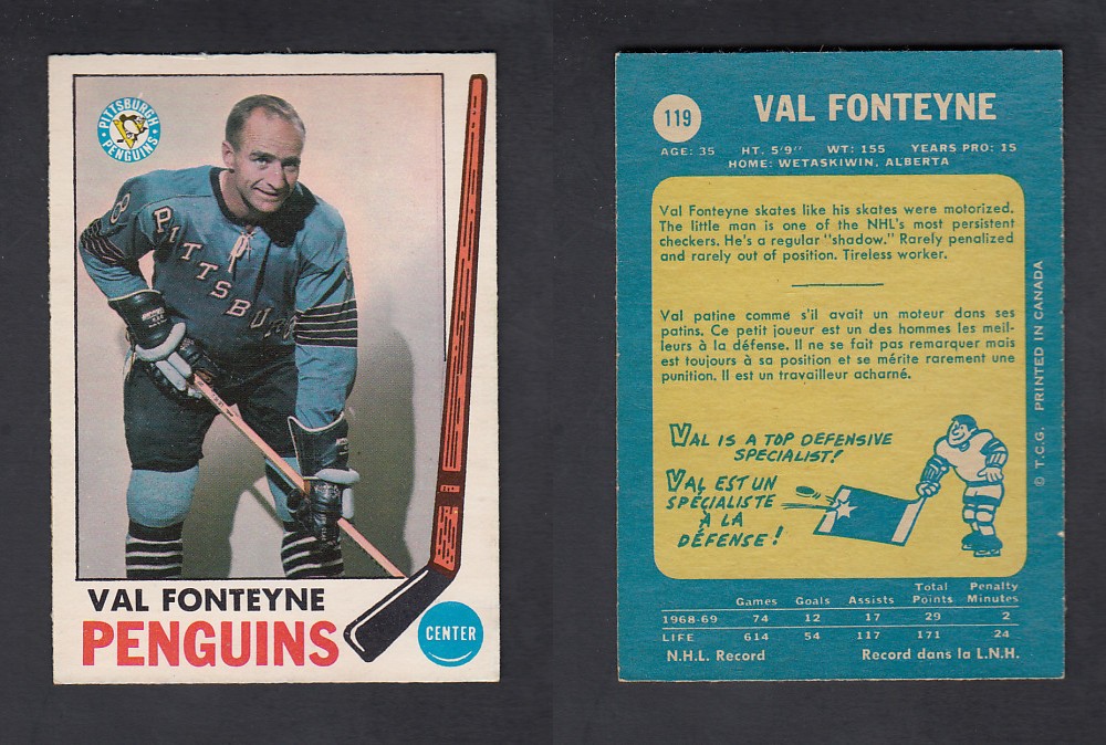 1969-70 O-PEE-CHEE HOCKEY CARD #119 V. FONTEYNE photo