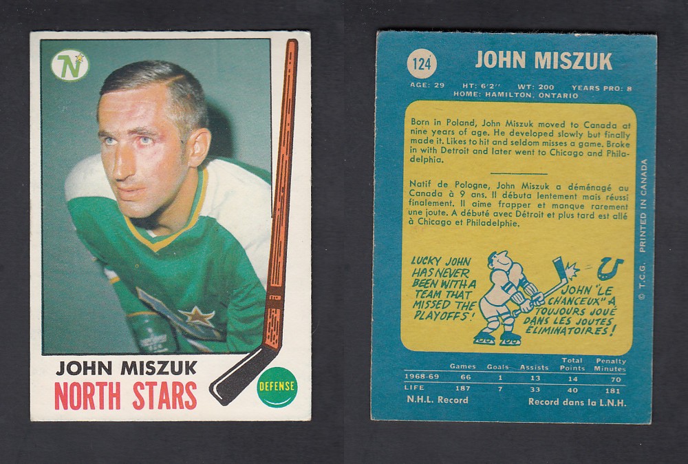 1969-70 O-PEE-CHEE HOCKEY CARD #124 J. MISZUK photo