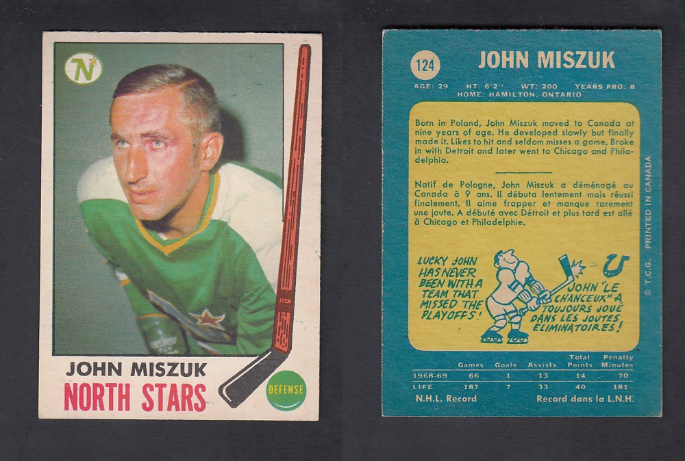 1969-70 O-PEE-CHEE HOCKEY CARD #124 J. MISZUK photo