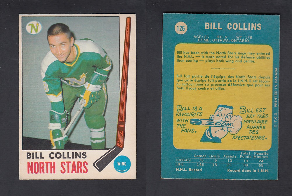 1969-70 O-PEE-CHEE HOCKEY CARD #126 B. COLLINS photo