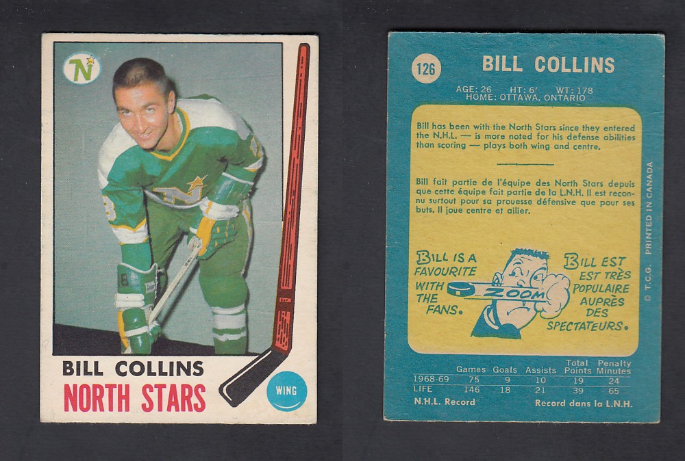 1969-70 O-PEE-CHEE HOCKEY CARD #126 B. COLLINS photo