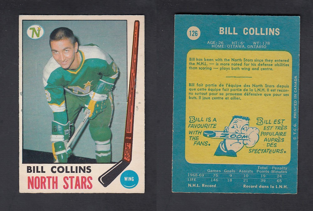 1969-70 O-PEE-CHEE HOCKEY CARD #126 B. COLLINS photo