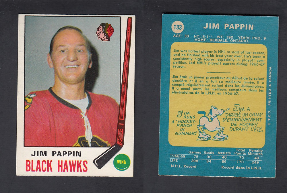 1969-70 O-PEE-CHEE HOCKEY CARD #133 J. PAPPIN photo