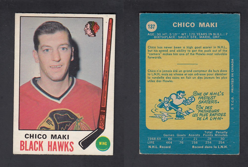 1969-70 O-PEE-CHEE HOCKEY CARD #137 C. MAKI photo