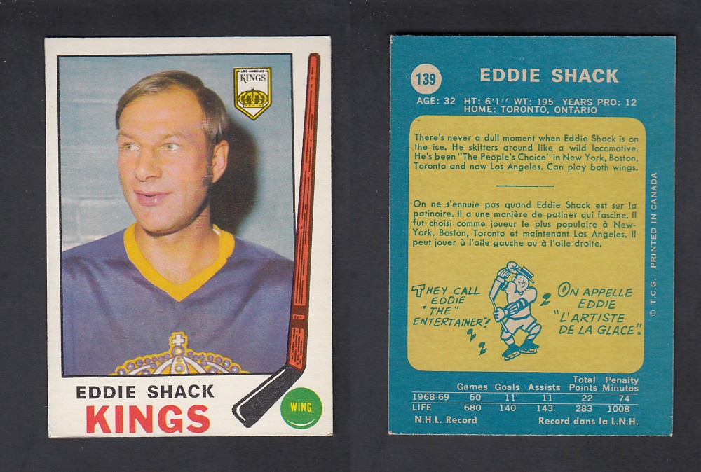 1969-70 O-PEE-CHEE HOCKEY CARD #139 E. SHACK photo