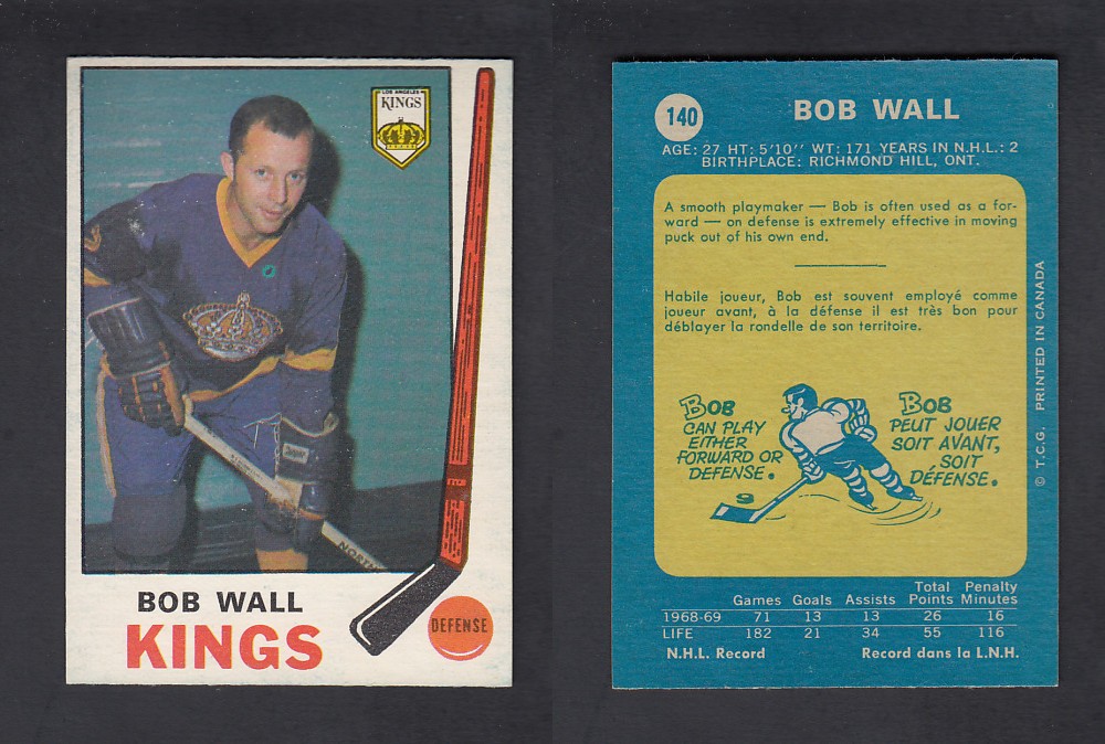 1969-70 O-PEE-CHEE HOCKEY CARD #140 B. WALL photo