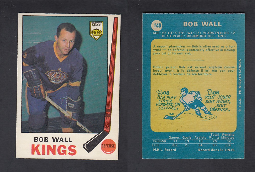 1969-70 O-PEE-CHEE HOCKEY CARD #140 B. WALL photo