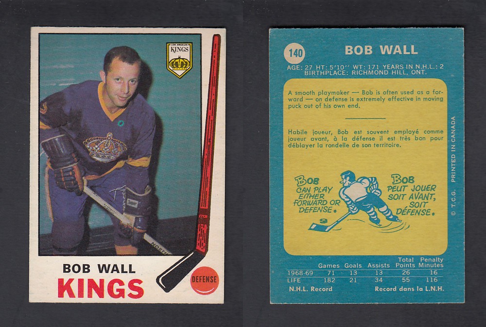 1969-70 O-PEE-CHEE HOCKEY CARD #140 B. WALL photo