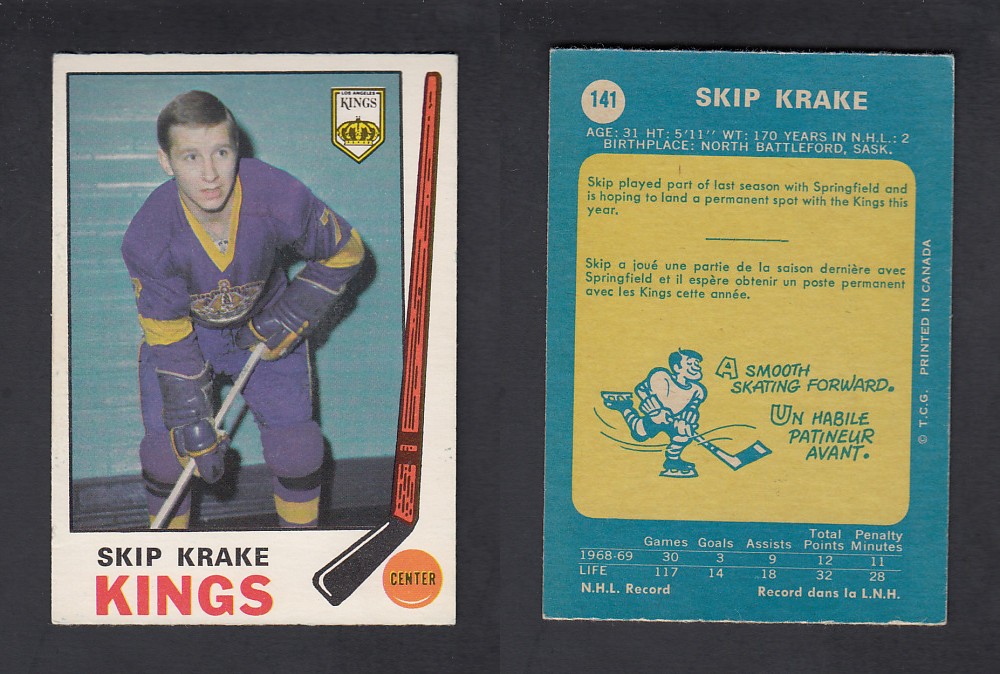 1969-70 O-PEE-CHEE HOCKEY CARD #141 S. KRAKE photo