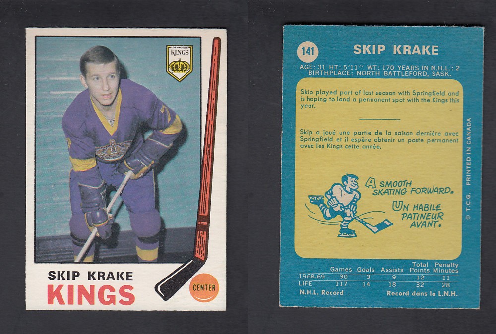 1969-70 O-PEE-CHEE HOCKEY CARD #141 S. KRAKE photo