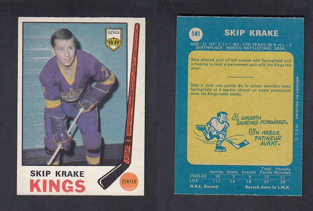 1969-70 O-PEE-CHEE HOCKEY CARD #141 S. KRAKE photo