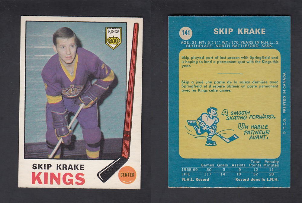 1969-70 O-PEE-CHEE HOCKEY CARD #141 S. KRAKE photo