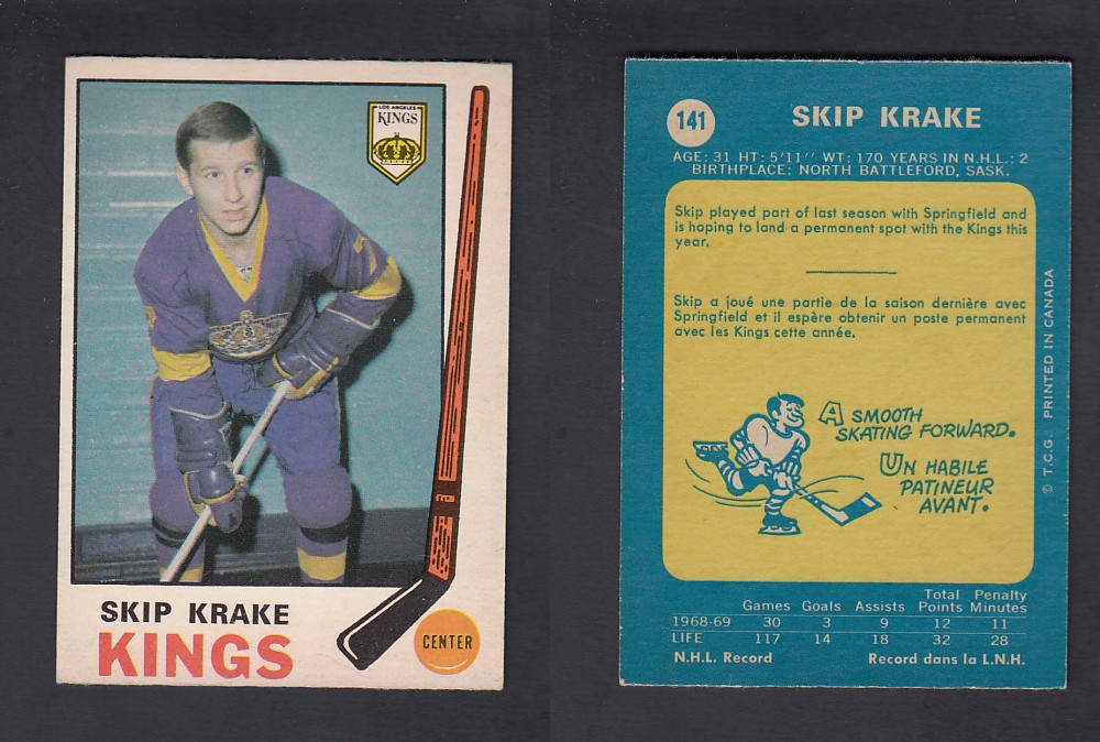 1969-70 O-PEE-CHEE HOCKEY CARD #141 S. KRAKE photo