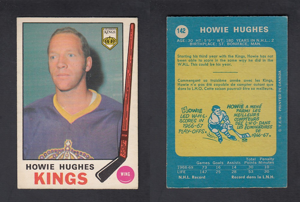 1969-70 O-PEE-CHEE HOCKEY CARD #142 H. HUGHES photo