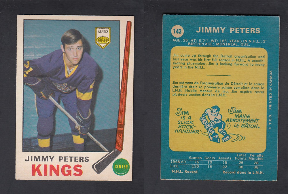 1969-70 O-PEE-CHEE HOCKEY CARD #143 J. PETERS photo