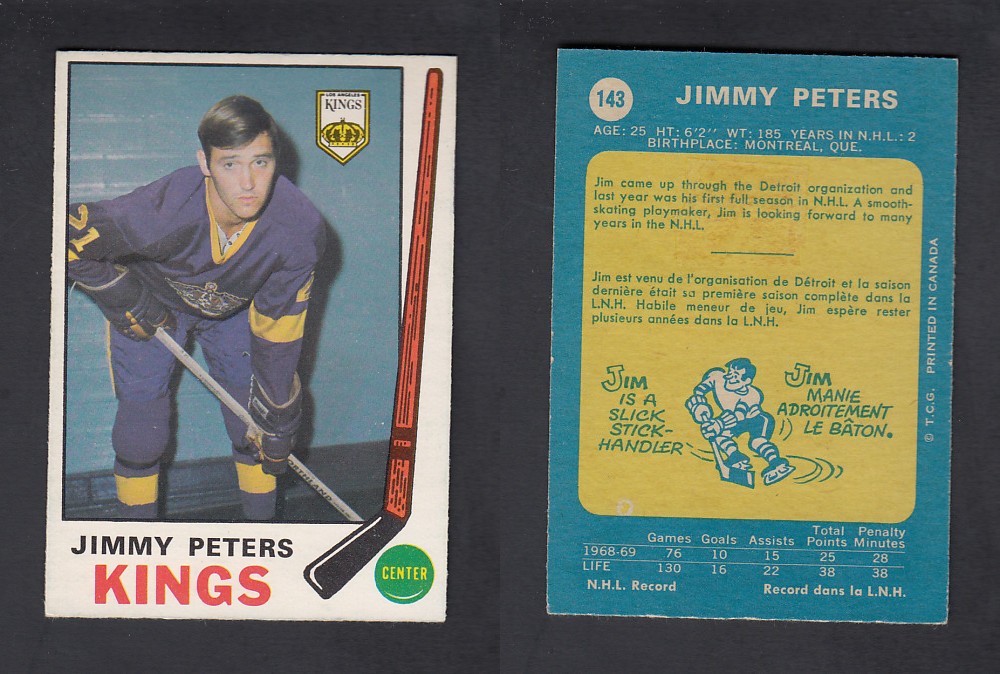 1969-70 O-PEE-CHEE HOCKEY CARD #143 J. PETERS photo