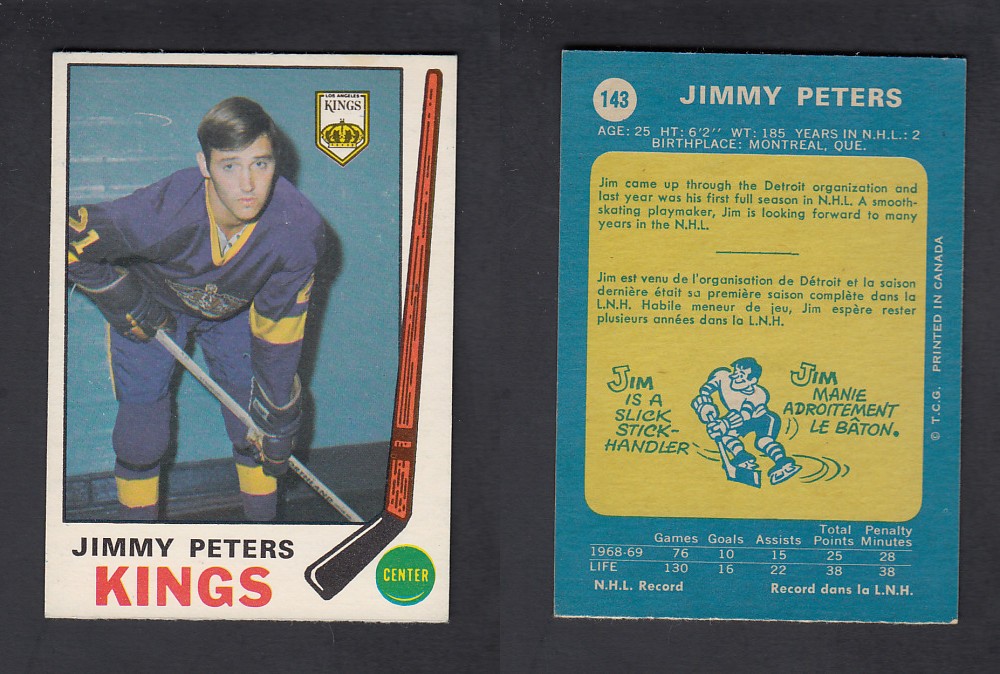 1969-70 O-PEE-CHEE HOCKEY CARD #143 J. PETERS photo