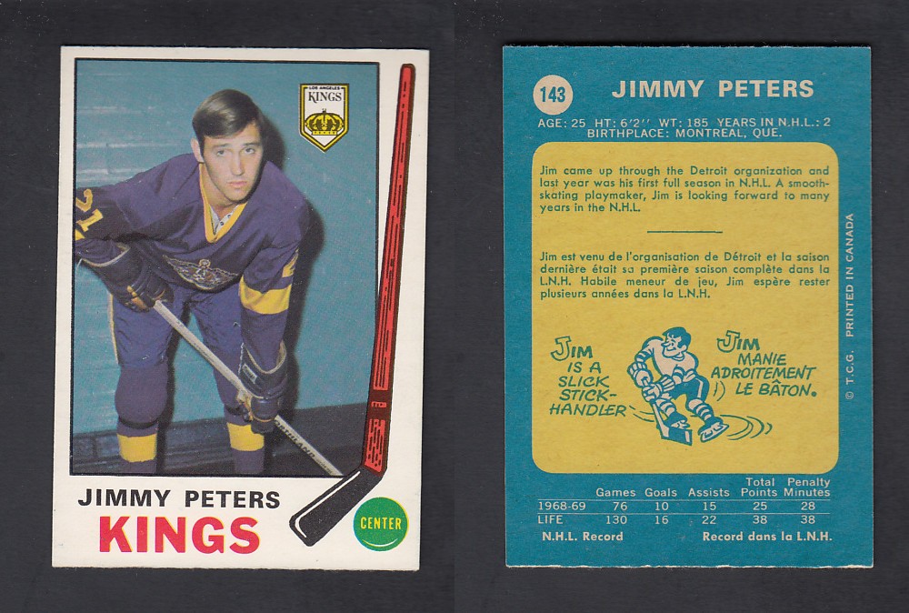 1969-70 O-PEE-CHEE HOCKEY CARD #143 J. PETERS photo