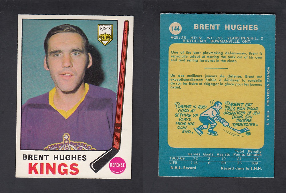 1969-70 O-PEE-CHEE HOCKEY CARD #144 B. HUGHES photo