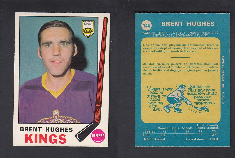 1969-70 O-PEE-CHEE HOCKEY CARD #144 B. HUGHES photo