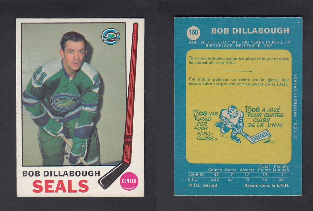 1969-70 O-PEE-CHEE HOCKEY CARD #150 B. DILLABOUGH photo