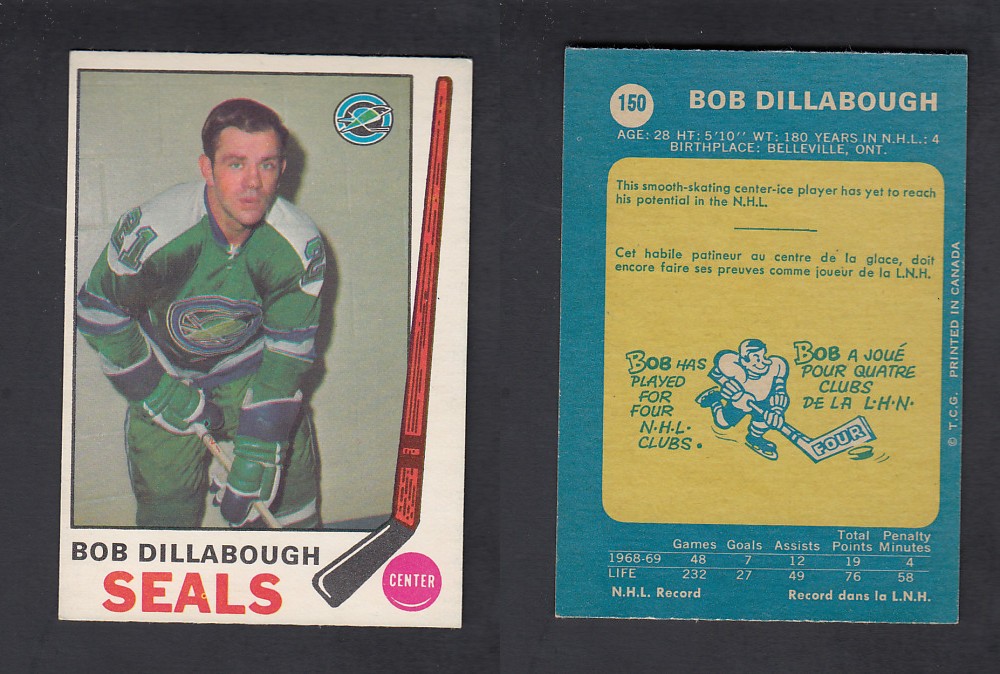 1969-70 O-PEE-CHEE HOCKEY CARD #150 B. DILLABOUGH photo